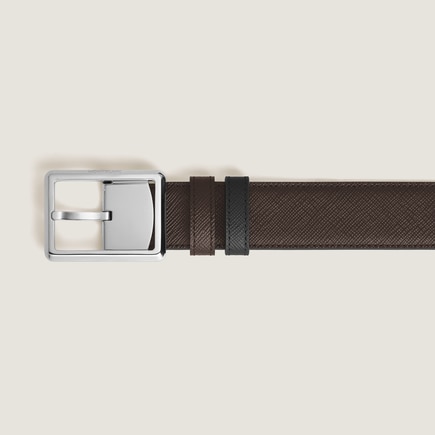 Ceinture R&eacute;versible Rectangulaire 30 mm en Cuir Sartorial