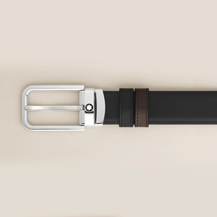 30 mm Reversible Belt in Meisterst&uuml;ck Leather with Rectangular Buckle