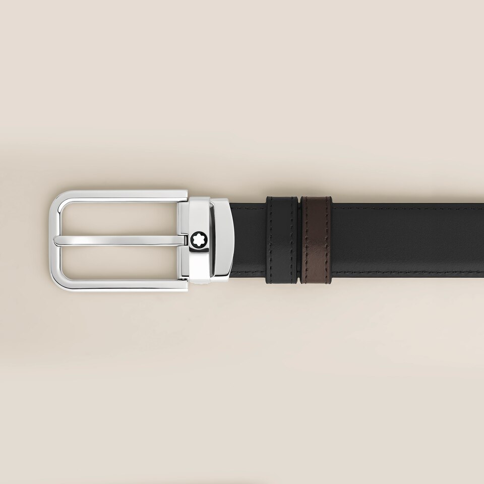 30 mm Reversible Belt in Meisterst&uuml;ck Leather with Rectangular Buckle - 3