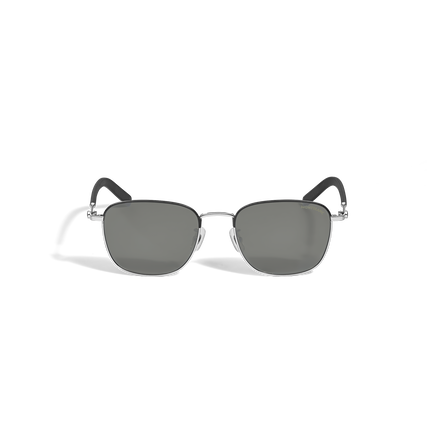 Squared Sunglasses with Silver-Coloured Metal Frame