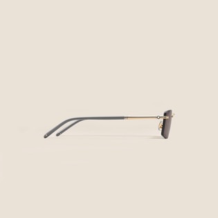 Rectangular Sunglasses with Gold-Coloured Metal Frame