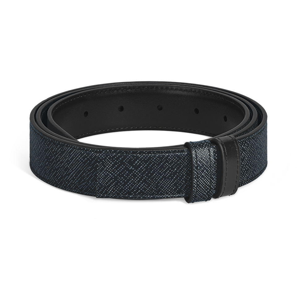Tweed blue Sartorial/black Meisterst&uuml;ck 30mm reversible leather strap - 1