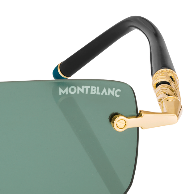 Lunettes de Soleil Rectangulaires avec Monture en Métal Doré - 3