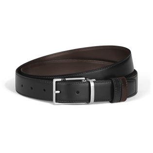 30 mm Reversible Belt in Leather with Rectangular Meisterst&uuml;ck Buckle