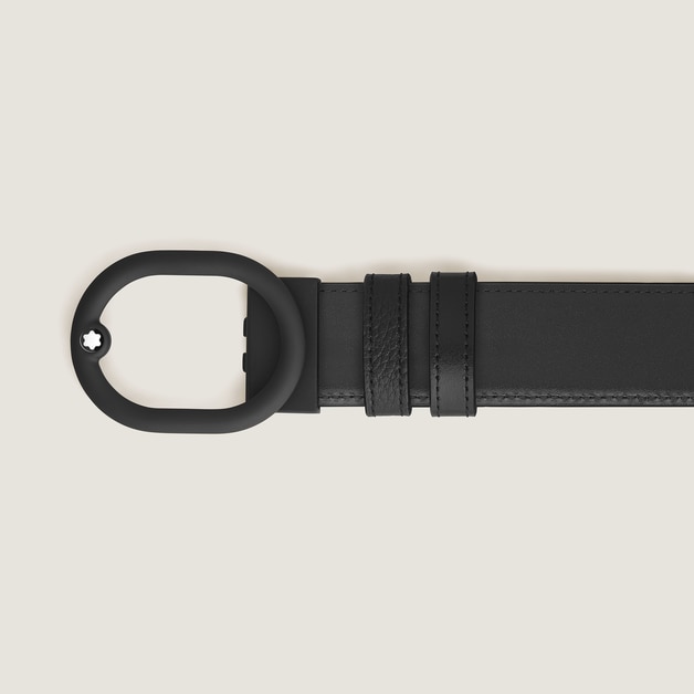 L'Ovale Buckle Black/Black 35&nbsp;mm Reversible Leather Belt - 2