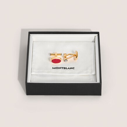 Meisterst&uuml;ck Oval Cufflinks with Geometric Lacquer Inlay