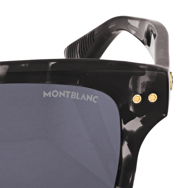 Lunettes de Soleil Rectangulaires avec Monture en Acétate Noire - 3