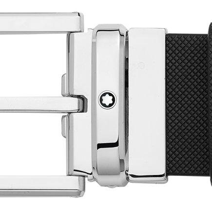 Rectangular 35 mm Belt in Textured Leather