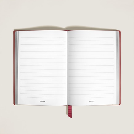 Notebook Medium, Brick Red Leather, Red, Lined Pages