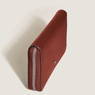 Wallet 12cc with zip in Sartorial Leather