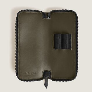 2-Pen Pouch with zip in Extreme Leather