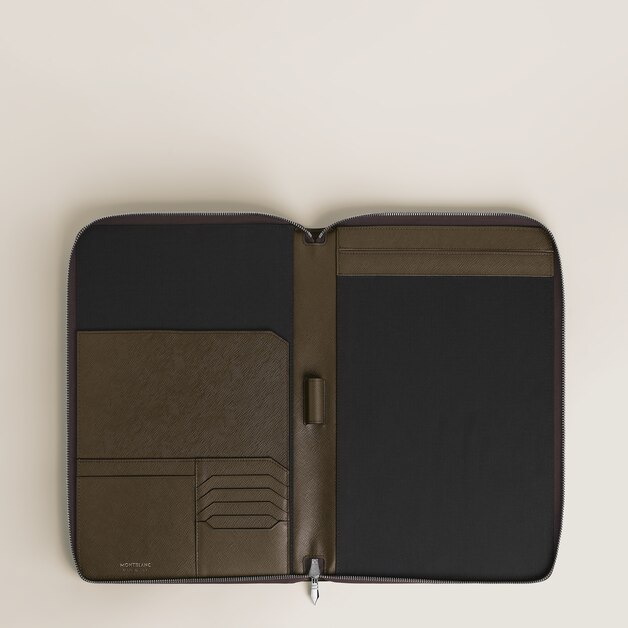 Medium Notebook Holder with zip in Sartorial Leather - 3