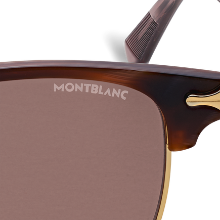 Rectangular Sunglasses with Gold-Coloured Metal Frame
