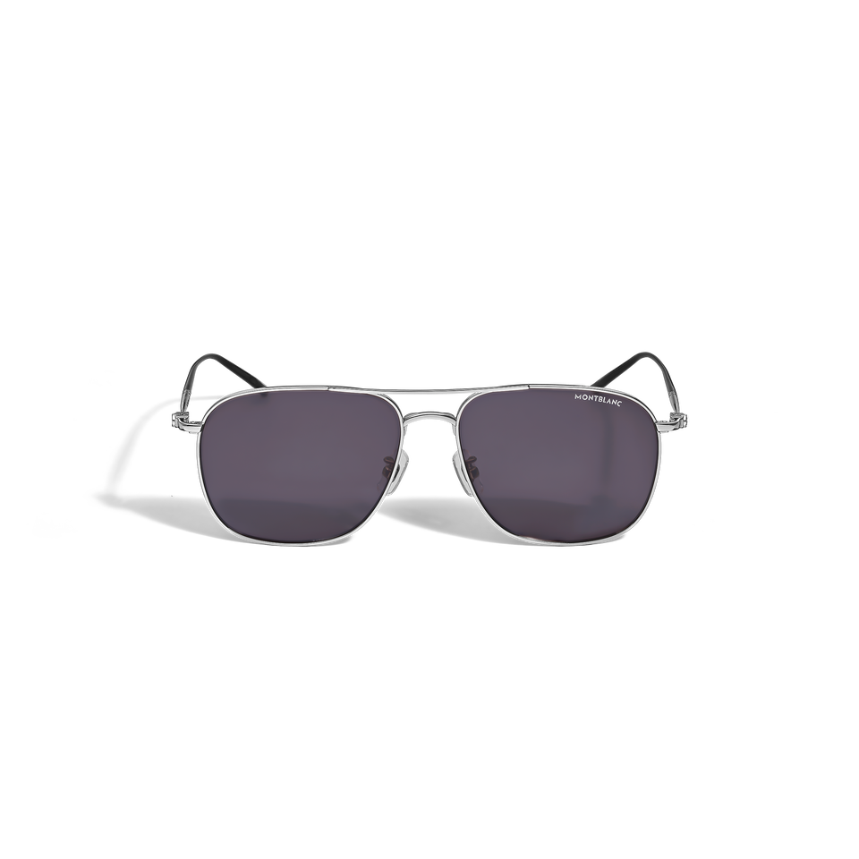 Squared Sunglasses with Silver-Coloured Titanium Frame - 1