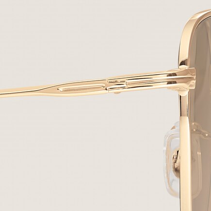 Squared Sunglasses with Gold-Coloured Metal Frame