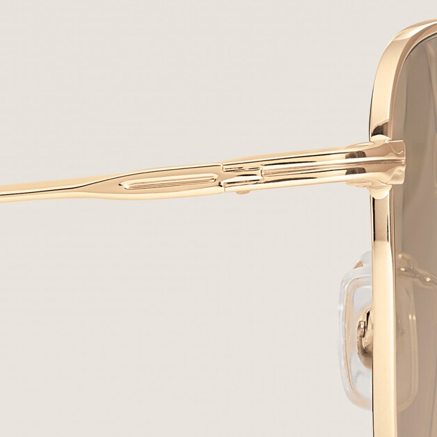 Squared Sunglasses with Gold-Coloured Metal Frame - 2