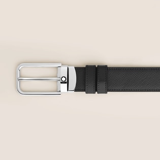 30 mm Reversible Belt in Sartorial Leather with Rectangular Buckle