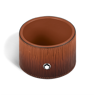 Medium Round Desk Tray in Corteccia Sfumato Leather