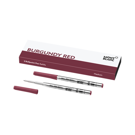 2 Ballpoint Refills, Burgundy Red - Medium