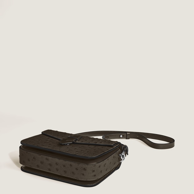 Nib Crossbody Bag in Ostrich-Embossed Leather - 8
