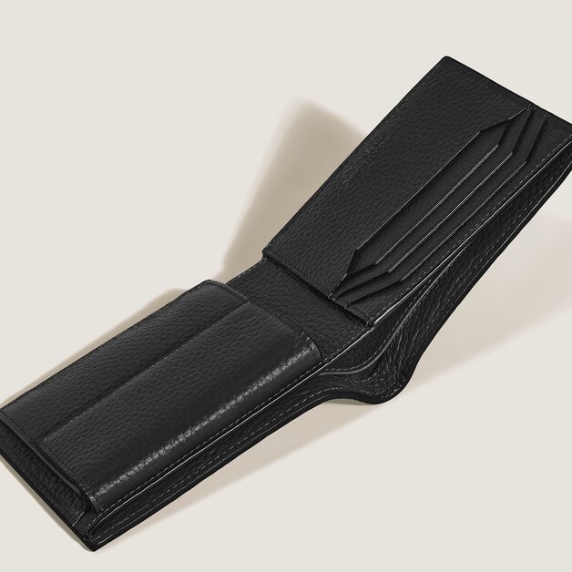 Portefeuille 4cc avec Porte-Monnaie en Cuir Grain&eacute; - 4