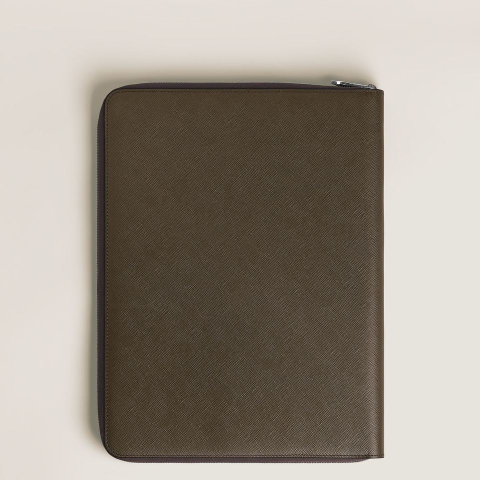 Medium Notebook Holder with zip in Sartorial Leather - 4