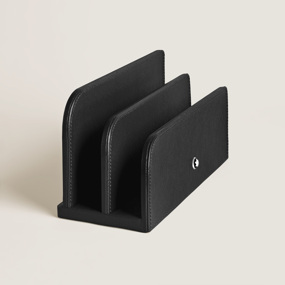 Letter Rack, Saffiano Leather, Black - 2