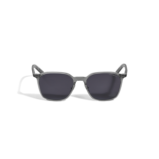 Ovale Sonnenbrille mit grauem Acetatrahmen