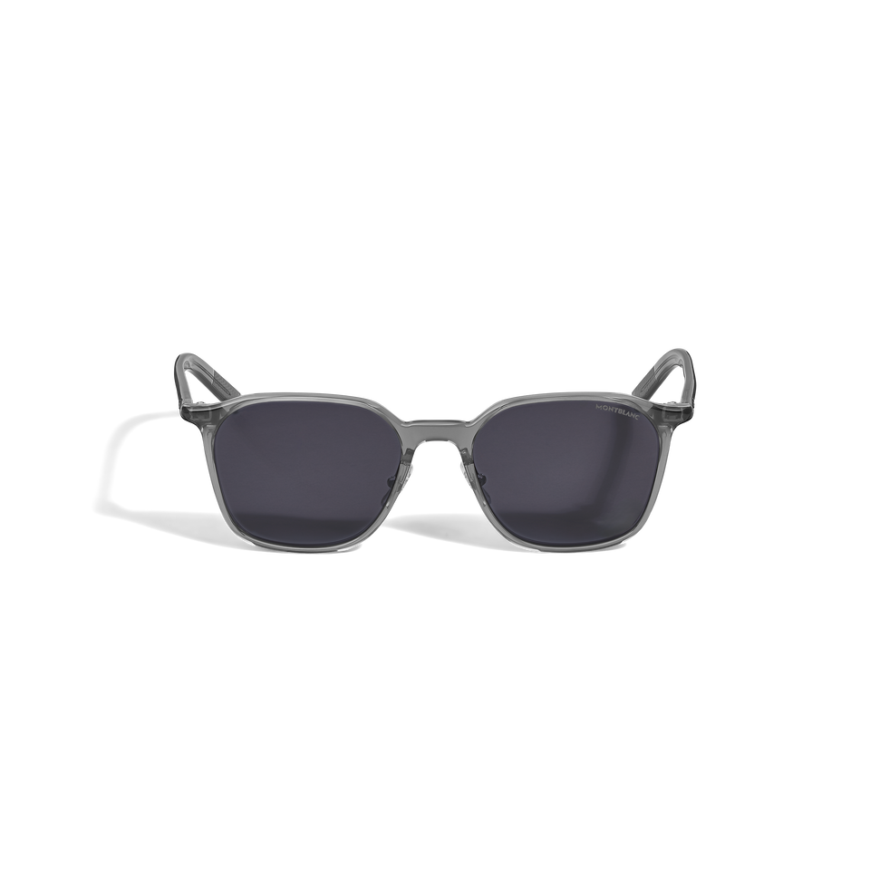 Ovale Sonnenbrille mit grauem Acetatrahmen - 1
