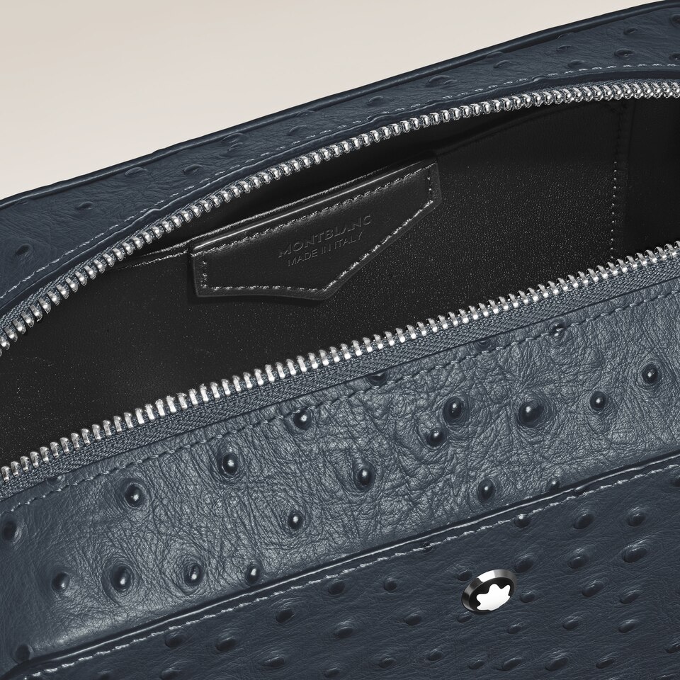 Kosmetik-Clutch aus Leder mit Strau&szlig;enpr&auml;gung - 6