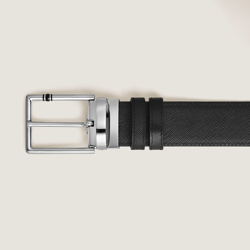 35 mm Reversible Belt in Leather with Rectangular Meisterst&uuml;ck Buckle - 3