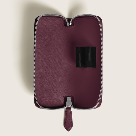 Astuccio con Cerniera per 2 Strumenti da Scrittura in Pelle Sartorial