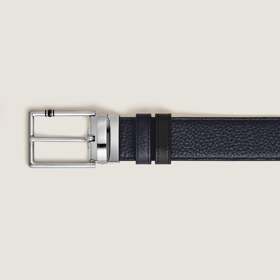 30 mm Reversible Belt in Grain Leather with Rectangular Meisterst&uuml;ck Buckle - 2