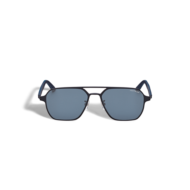Lunettes de Soleil Carr&eacute;es avec Monture en M&eacute;tal Noir - 1