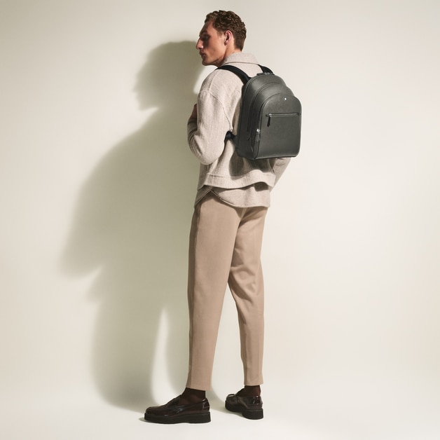 Medium Backpack with 3 Compartments in Sartorial Leather - 8