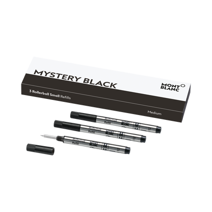 3x Rollerball Small Refills, Mystery Black