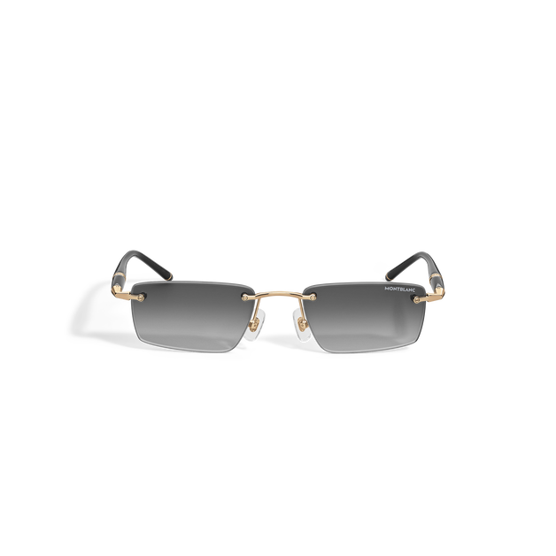 Squared Sunglasses with Gold-Coloured Metal Frame - 1