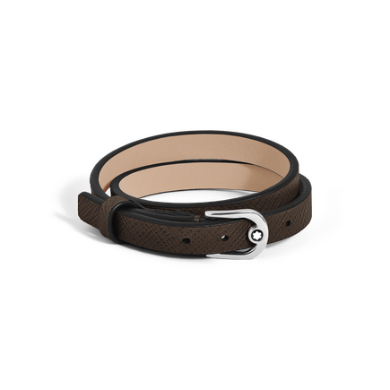Bracciale Regolabile Horseshoe in Pelle Sartorial