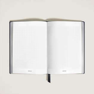 Notebook Medium, Saffiano Leather, Blue - Squared Pages