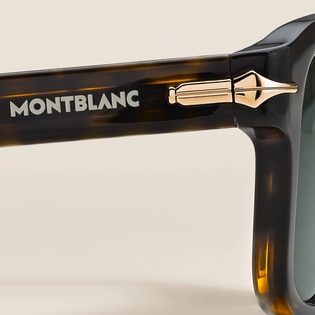 Rectangular Sunglasses with Acetate Havana Frame