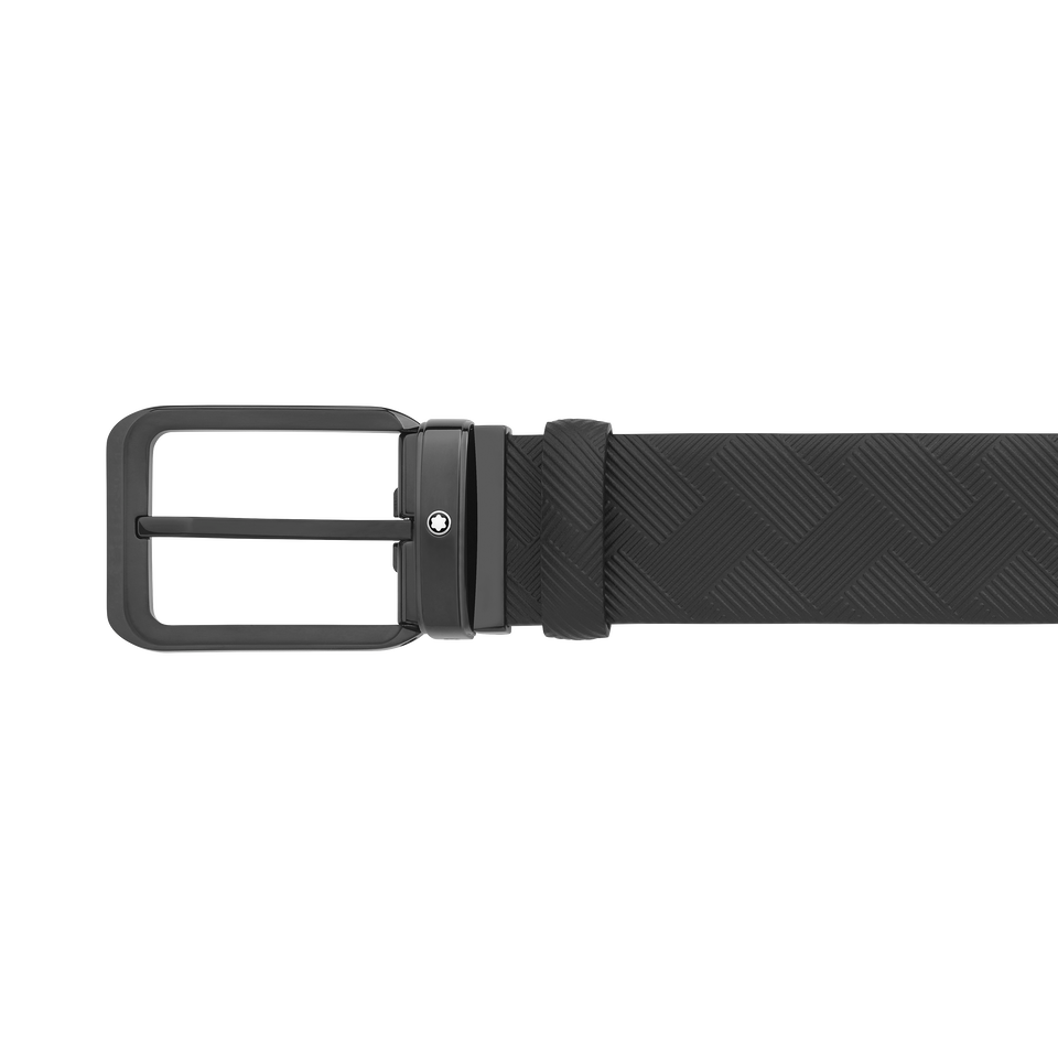 Black 35 mm reversible leather belt - 3