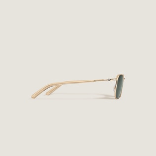Squared Sunglasses with Gold-Colored Metal Frame