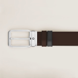 35 mm Reversible Belt in Meisterst&uuml;ck Leather with Rectangular Buckle