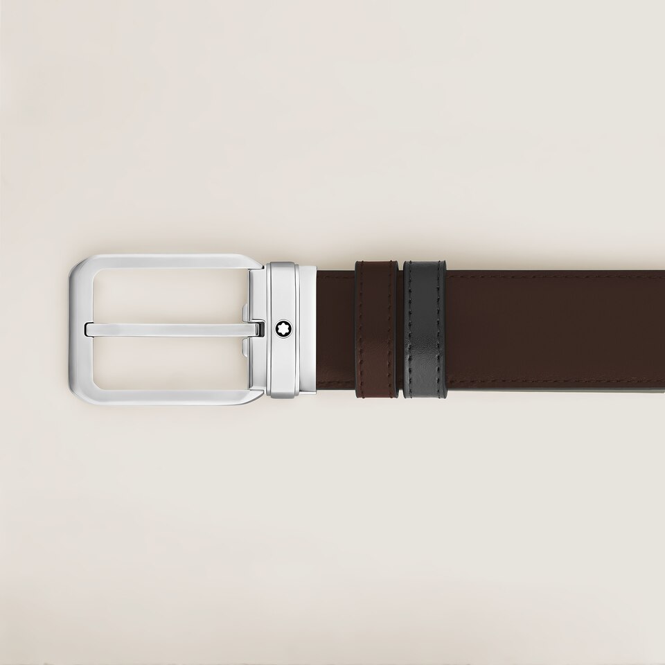 35 mm Reversible Belt in Meisterst&uuml;ck Leather with Rectangular Buckle - 3