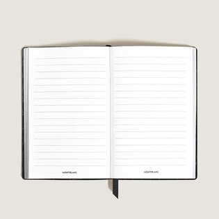 Notebook Small, Croco-Embossed Leather, Black - Lined Pages