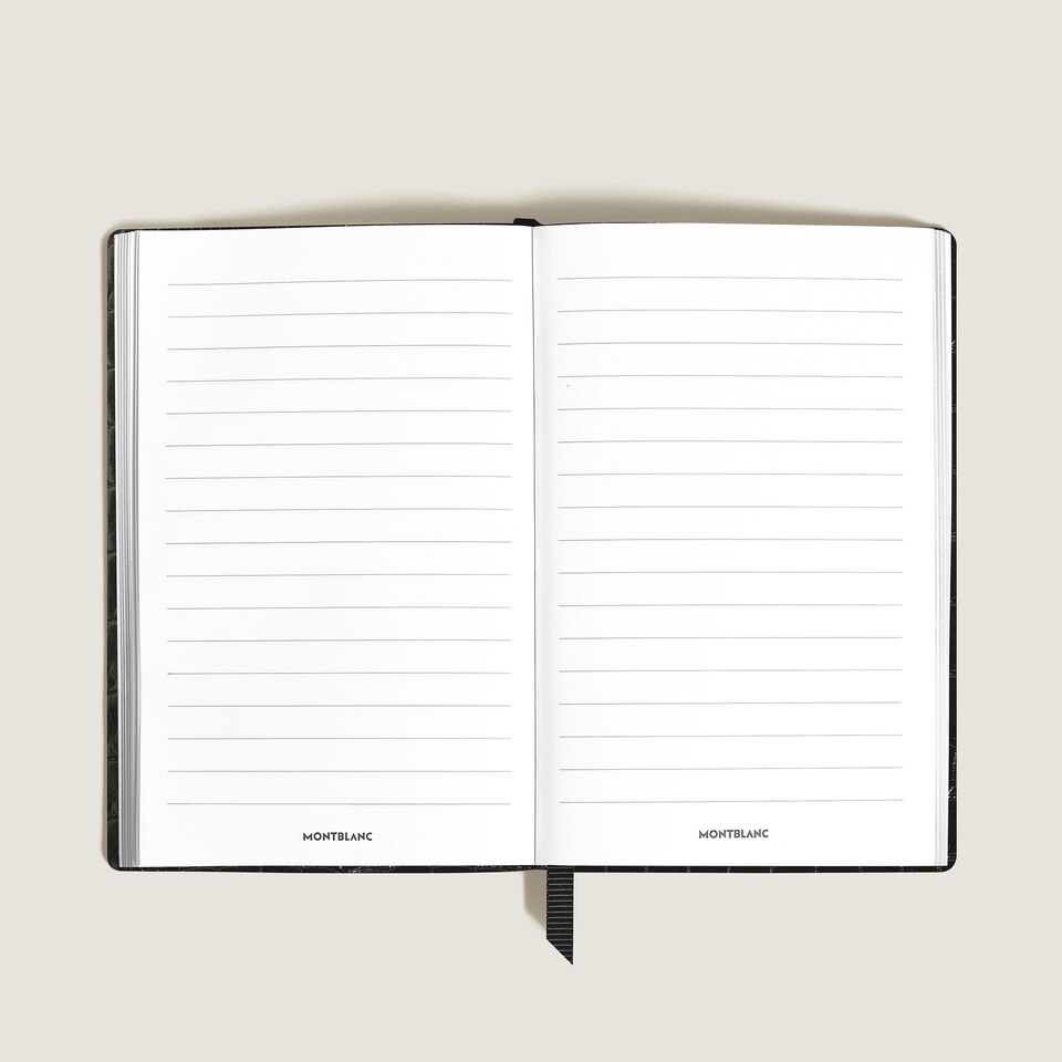 Notebook Small, Croco-Embossed Leather, Black - Lined Pages - 2