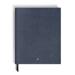 Notebook Large, Saffiano Leather, Blue - Lined Pages