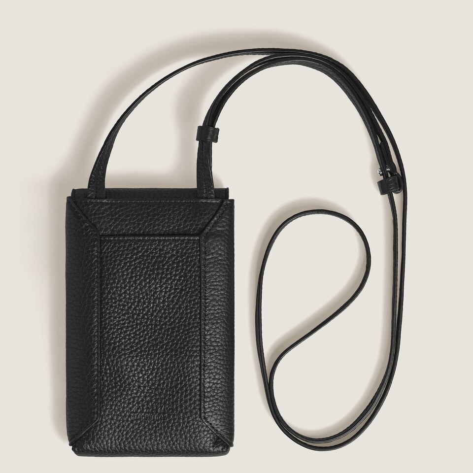 Phone Pouch with strap in Grain Leather - 4