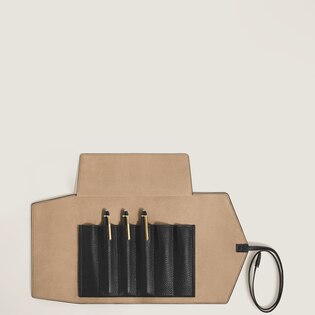 Wrap-around 6-Pen Pouch in Grain Leather