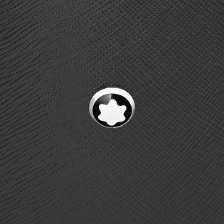 Round pen holder in black leather
